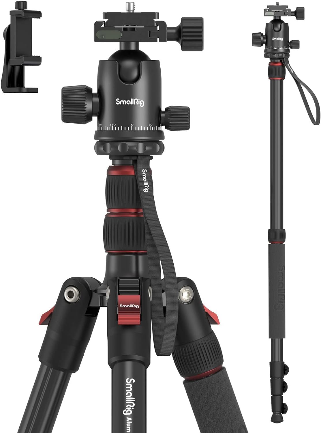 Foldable Aluminum Camera Tripod & Monopod for Photography & Video Stability