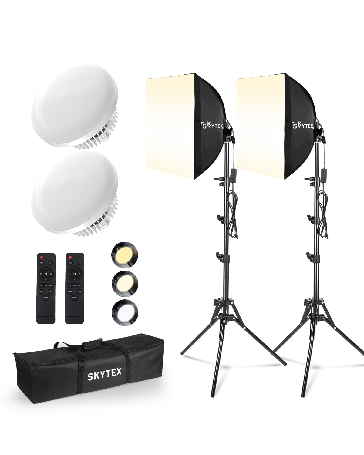 Softbox Lighting Kit for Photography & Video, 16x16in Portable Studio Lighting System