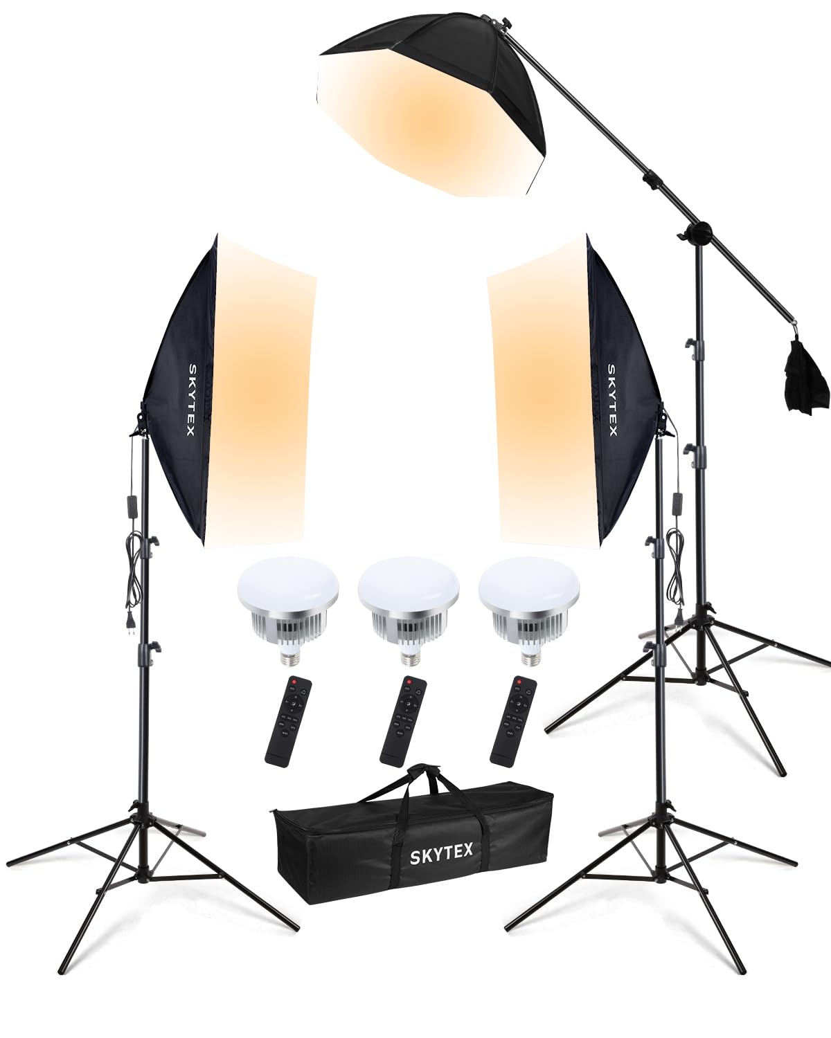 Softbox Lighting Kit for Photography & Video, Portable Studio Lighting System