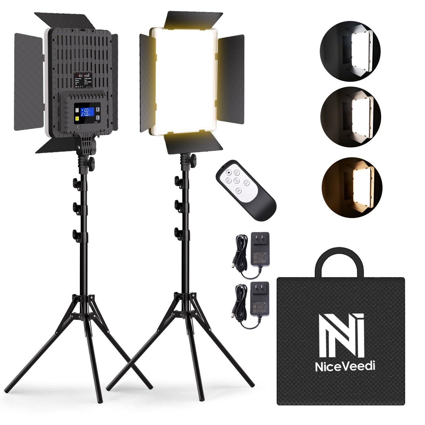 13-inch LED Video Light Kit for Photography & Video, Portable Studio Lighting System