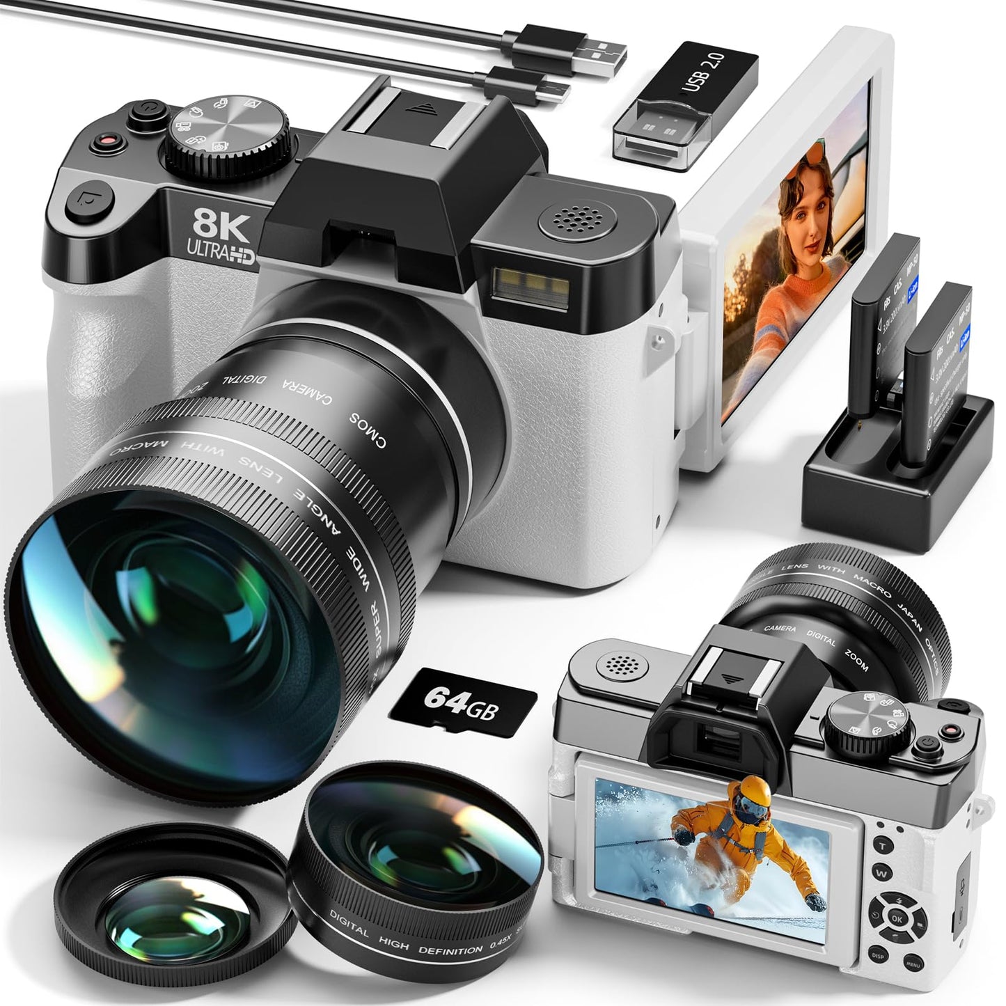 8K Digital Camera with Dual-Lens System & High-Resolution Photography Features