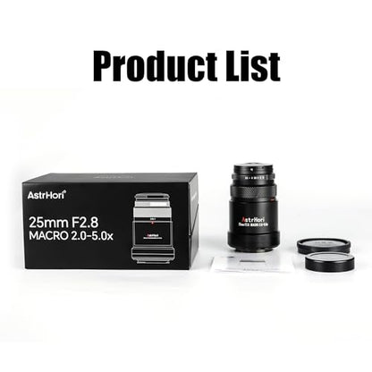 Ultra Macro Lens with 2X–5X Magnification, Full-Frame Compatibility & Manual Focus Control