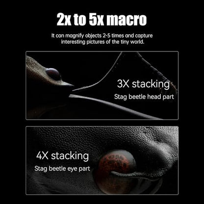 Ultra Macro Lens with 2X–5X Magnification, Full-Frame Compatibility & Manual Focus Control