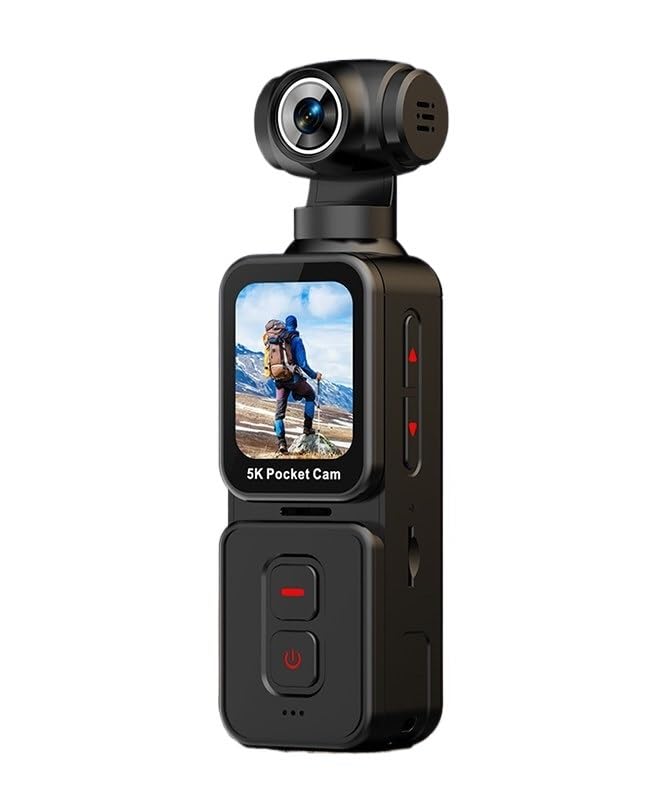 Portable Action Camera with 5K Video, Compact Design & Vlogging Features for Travel