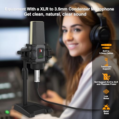 All-in-One Podcast Equipment Bundle with Condenser Microphone, Audio Mixer & Portable Recording Kit for Streaming & Content Creation