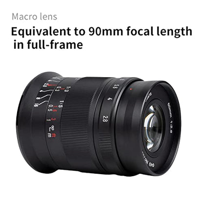 60mm APS-C Macro Prime Lens with F2.8 Aperture & High-Precision Optics