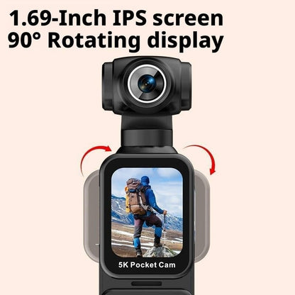 Portable Action Camera with 5K Video, Compact Design & Vlogging Features for Travel
