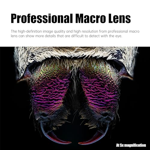 Ultra Macro Lens with 2X–5X Magnification, Full-Frame Compatibility & Manual Focus Control