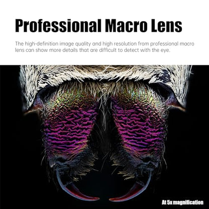 Ultra Macro Lens with 2X–5X Magnification, Full-Frame Compatibility & Manual Focus Control