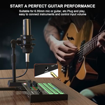 All-in-One Podcast Equipment Bundle with Condenser Microphone, Audio Mixer & Portable Recording Kit for Streaming & Content Creation