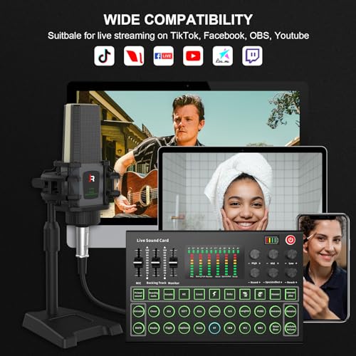 All-in-One Podcast Equipment Bundle with Condenser Microphone, Audio Mixer & Portable Recording Kit for Streaming & Content Creation