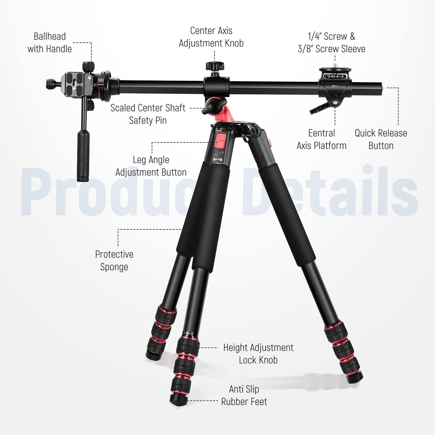 Camera Tripod & Monopod Combo for Photography & Video Stability