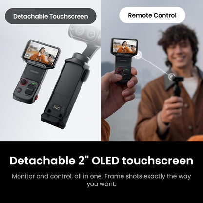8K Vlogging Camera Bundle with Dual Lenses, 1" Sensor, Detachable Touchscreen & AI Processing (1TB)
