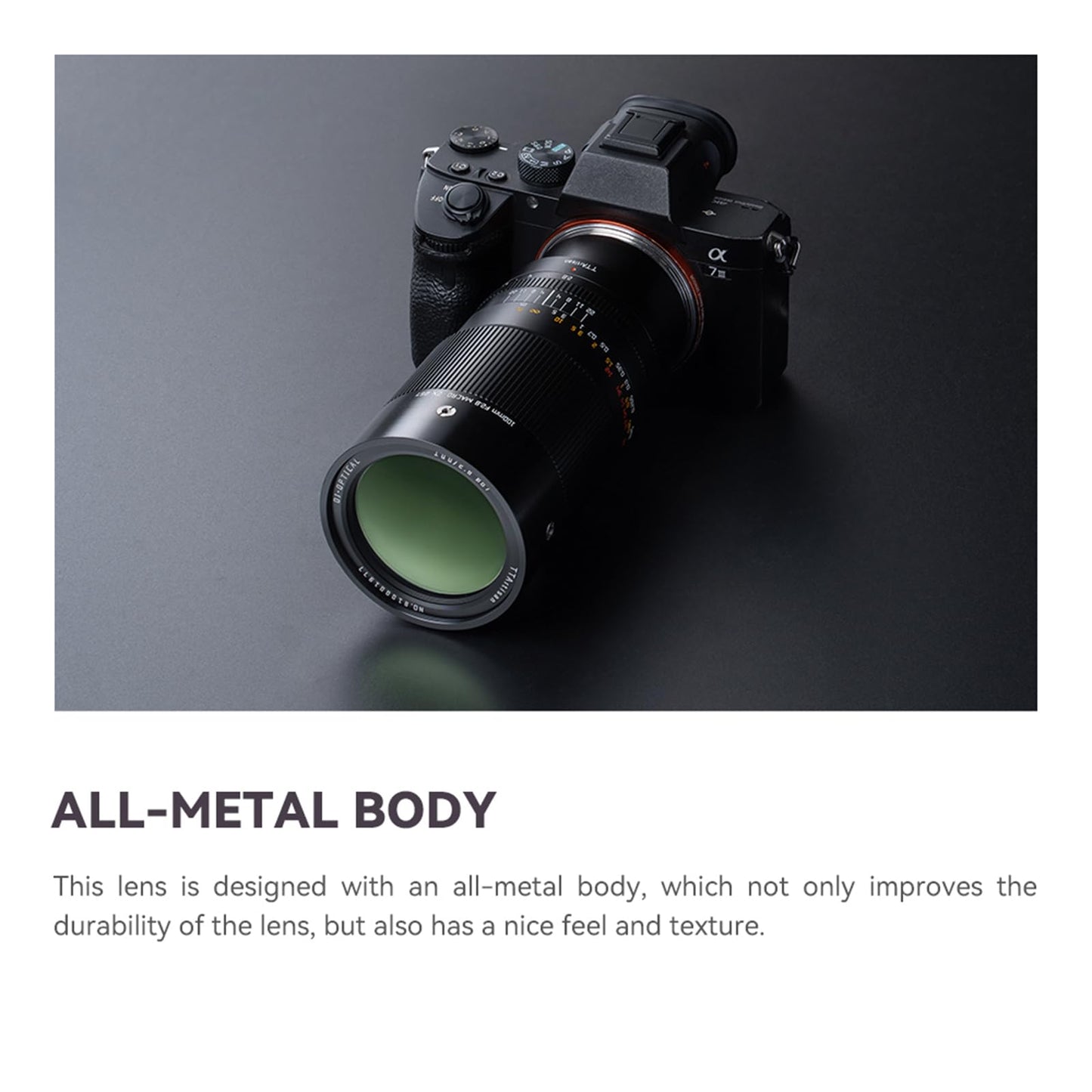100mm 2X Ultra Macro Prime Lens for Full-Frame Mirrorless Cameras with High-Precision Optics
