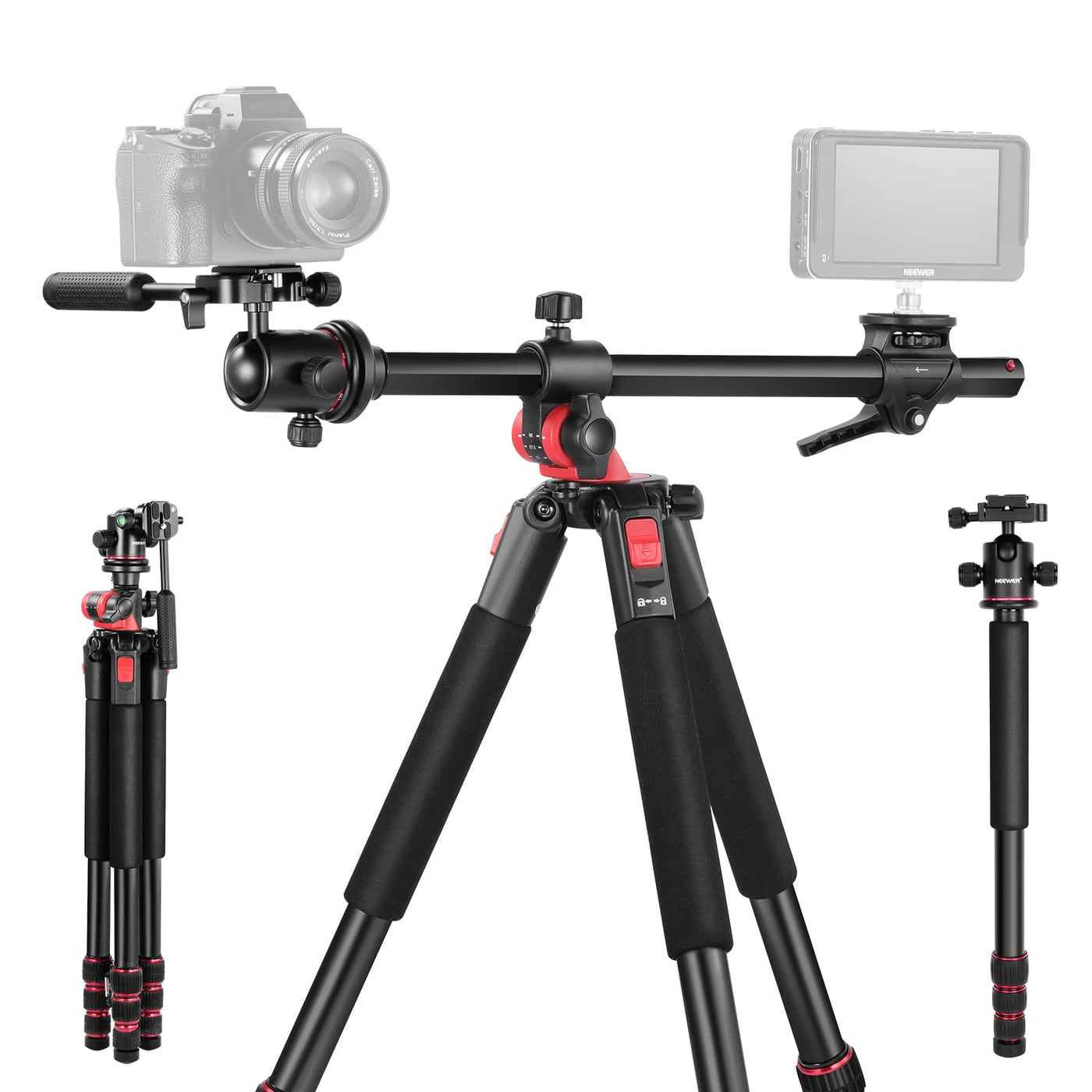 Camera Tripod & Monopod Combo for Photography & Video Stability