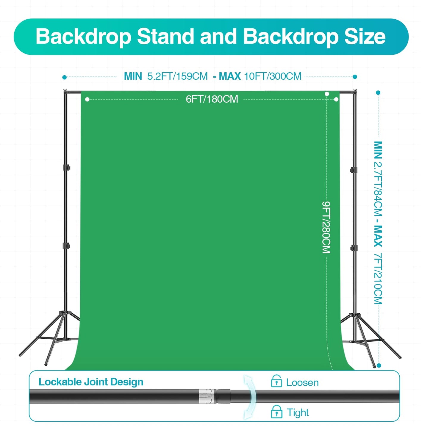 Photography Studio Lighting Kit with Backdrop Support, LED Light, Softbox, Umbrella & Backdrop System for Video & Portrait Shooting