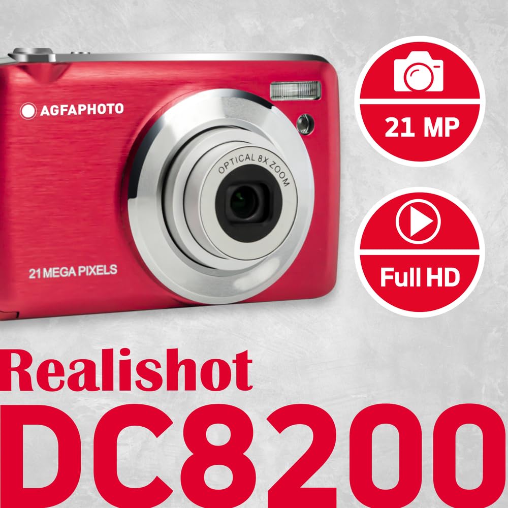 Compact Digital Camera with 18MP Sensor, Full HD Video, 8X Optical Zoom & LCD Screen