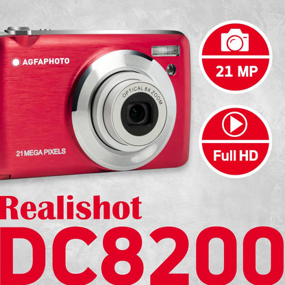 Compact Digital Camera with 18MP Sensor, Full HD Video, 8X Optical Zoom & LCD Screen