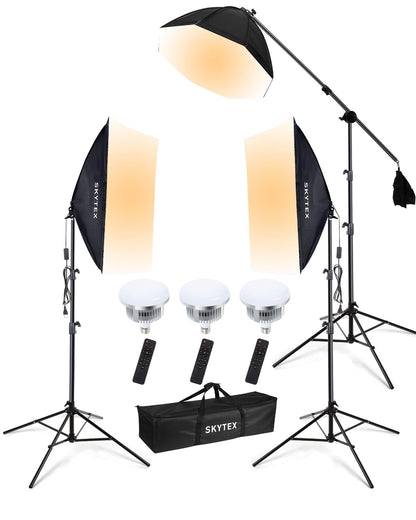 Softbox Lighting Kit for Photography & Video, Portable Studio Lighting System