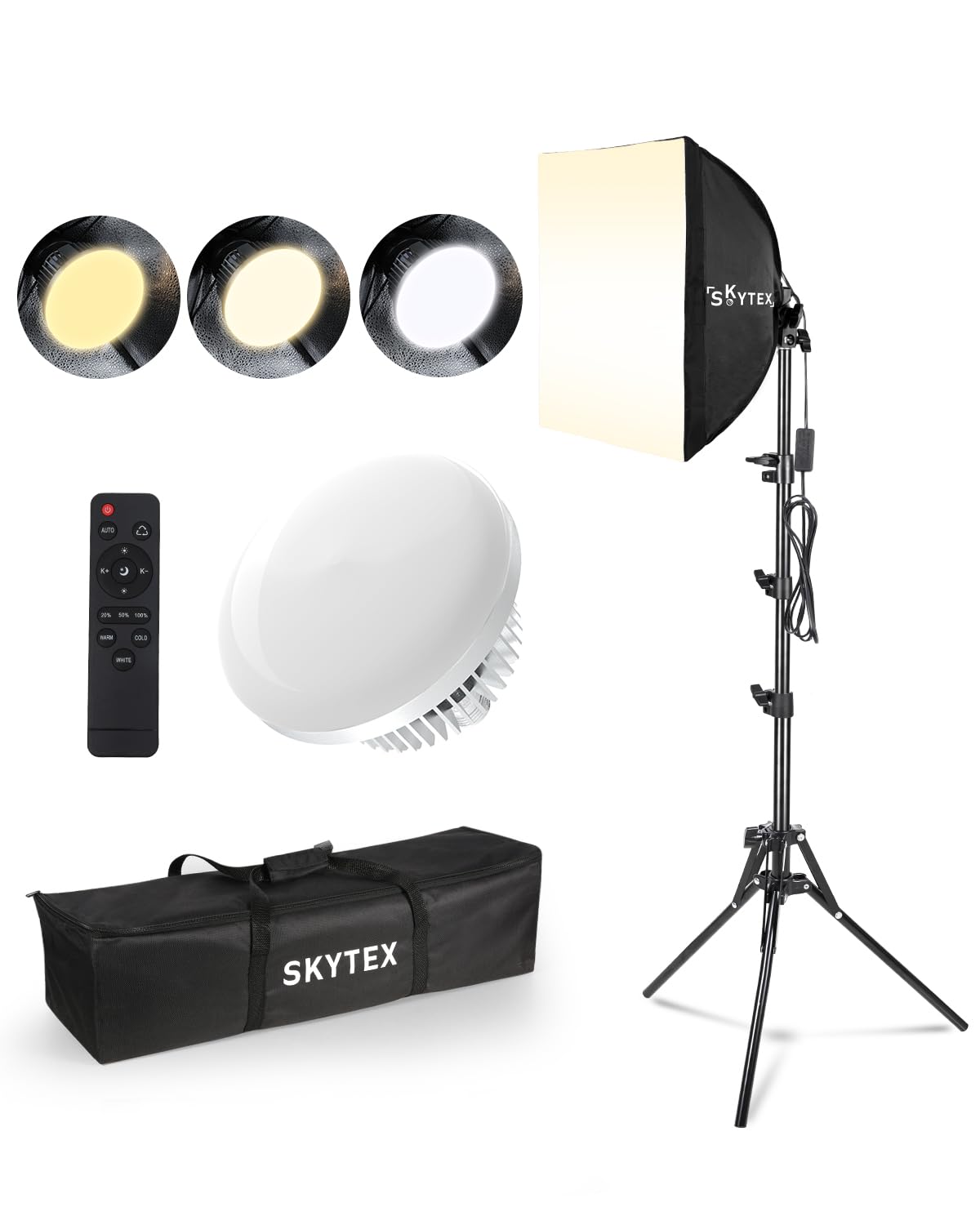 Softbox Lighting Kit for Photography & Video, 16x16in Portable Studio Lighting System