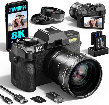 8K Digital Camera with Dual-Lens System & High-Resolution Photography Features