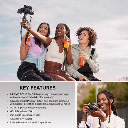 Vlogging Camera with 4K Video, Autofocus & Flip Screen for Content Creation