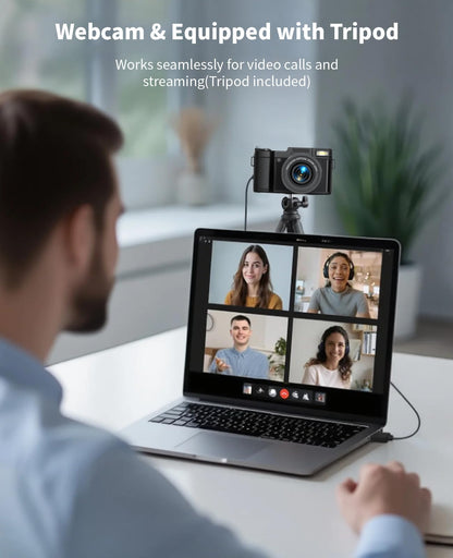 Digital Camera with 75MP Sensor, 6K Video, 8X Zoom, Flip Screen & Vlogging Kit