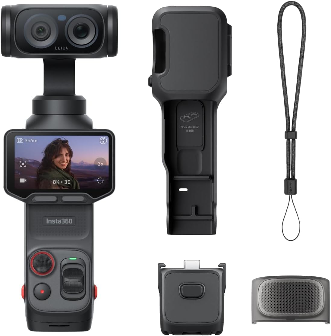 8K Vlogging Camera Bundle with Dual Lenses, 1" Sensor, Detachable Touchscreen & AI Processing (512GB)