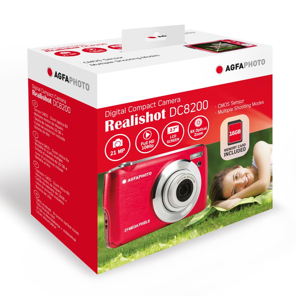 Compact Digital Camera with 18MP Sensor, Full HD Video, 8X Optical Zoom & LCD Screen
