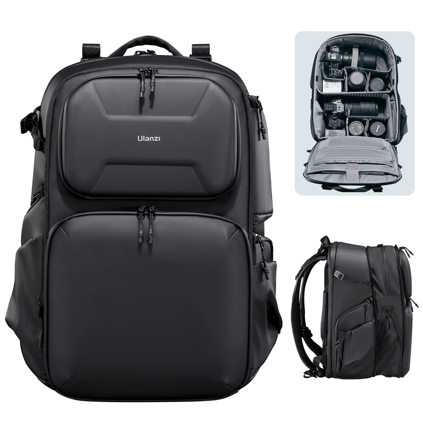 35L Hardshell Camera Backpack with Anti-Theft Design, Waterproof Protection & Laptop Compartment for Travel Photography