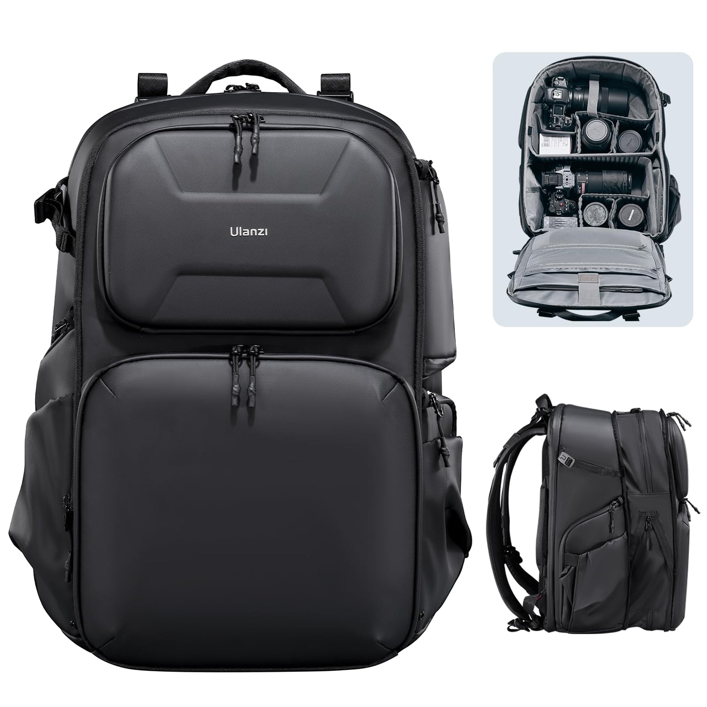 35L Hardshell Camera Backpack with Anti-Theft Design, Waterproof Protection & Laptop Compartment for Travel Photography