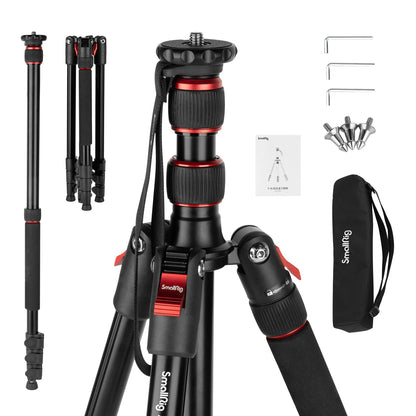 Heavy-Duty Camera Tripod with Monopod, Foldable Aluminum Design & High Load Capacity for DSLR & Video