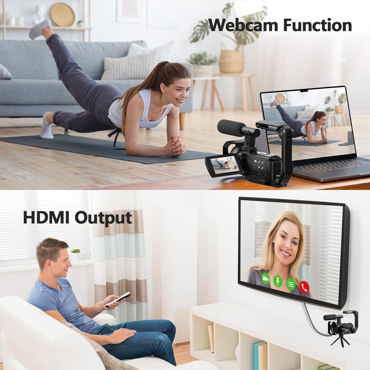 Vlogging Camcorder with Night Vision & YouTube Content Creation Features