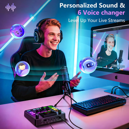 Podcast Equipment Bundle with Audio Mixer & Dynamic Microphone for Streaming, Recording & Gaming