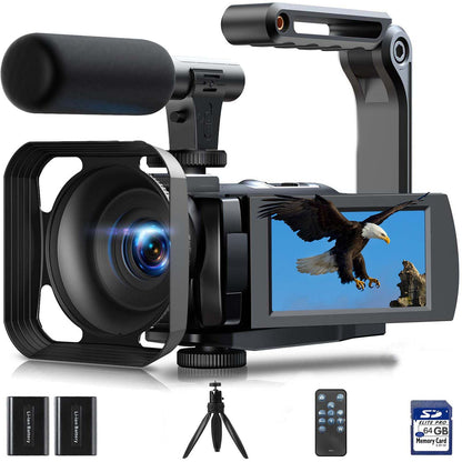 Vlogging Camcorder with Night Vision & YouTube Content Creation Features