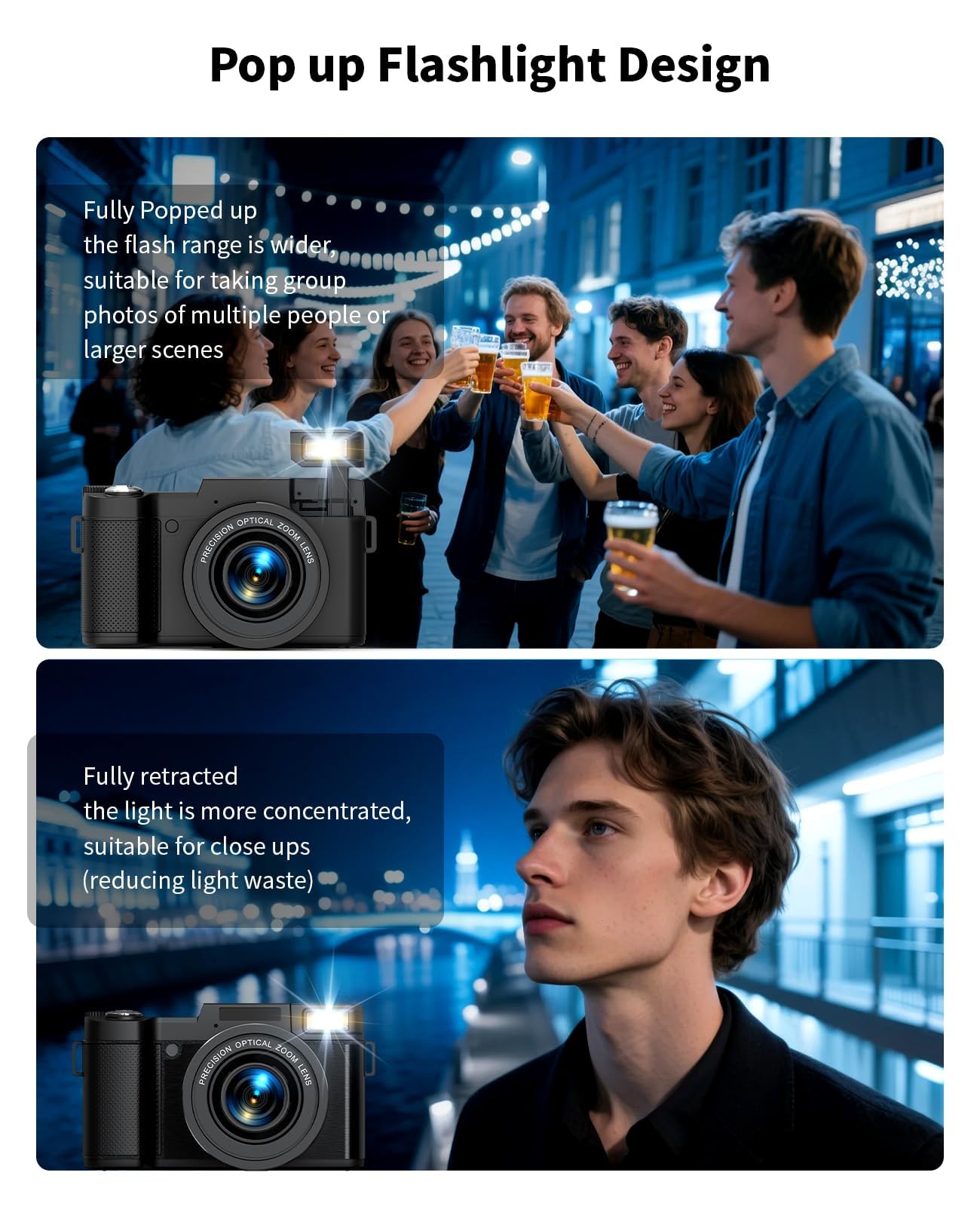 Digital Camera with 75MP Sensor, 6K Video, 8X Zoom, Flip Screen & Vlogging Kit