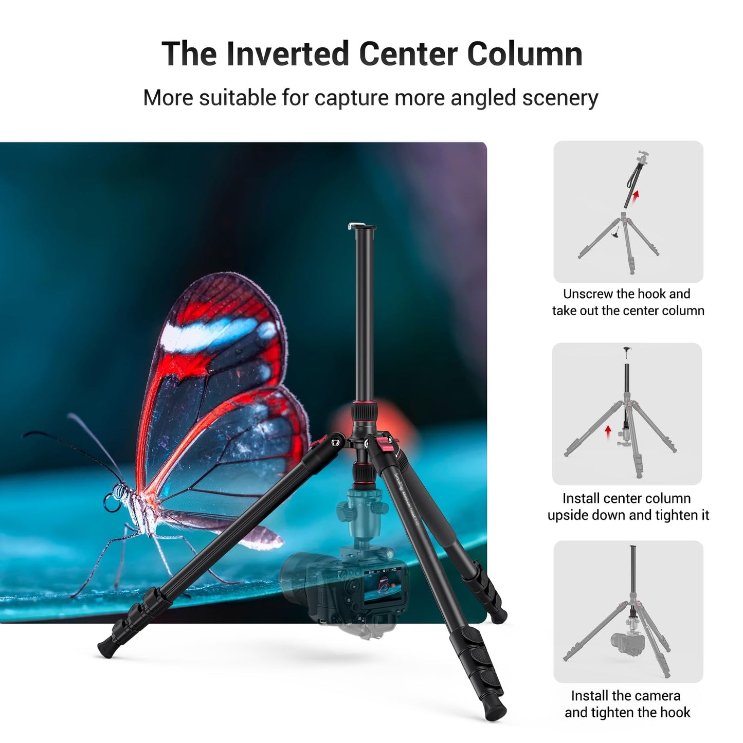 Heavy-Duty Camera Tripod with Monopod, Foldable Aluminum Design & High Load Capacity for DSLR & Video