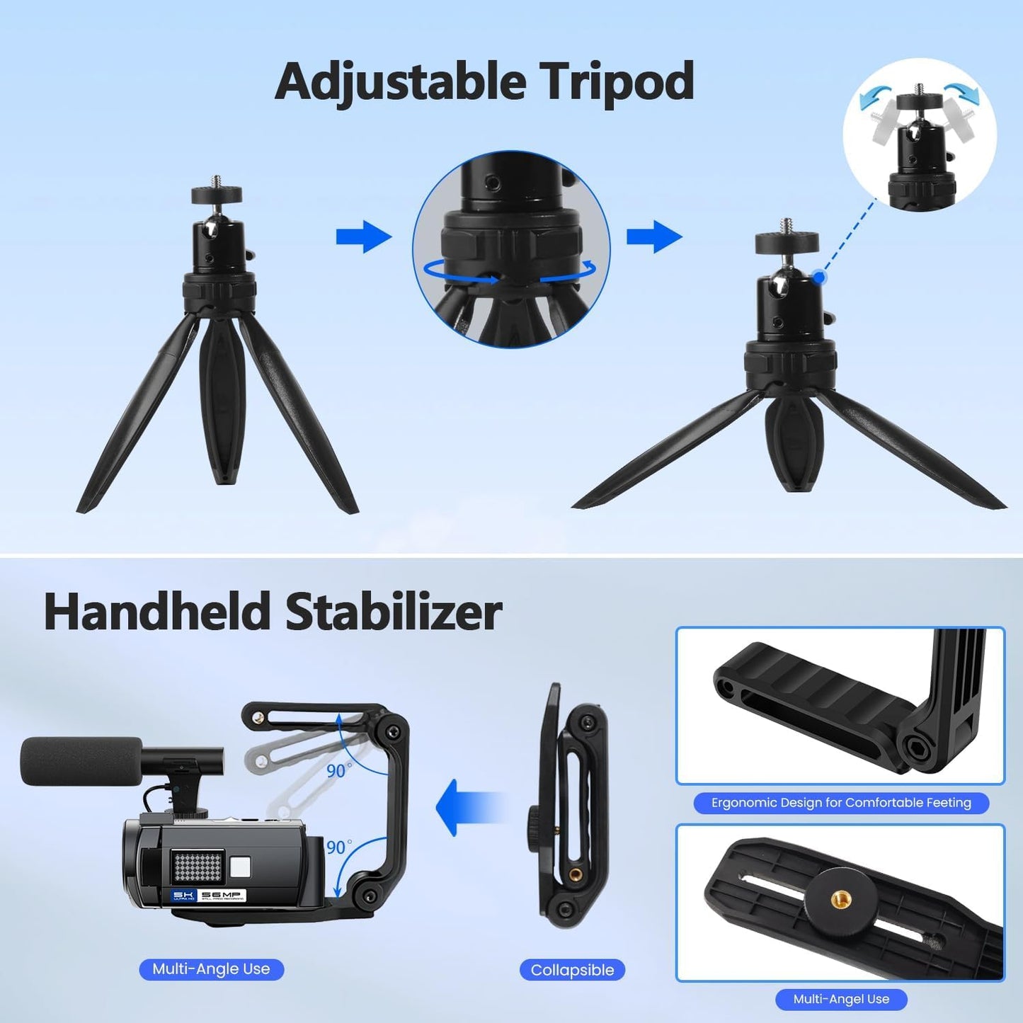 Vlogging Camcorder with Night Vision & YouTube Content Creation Features