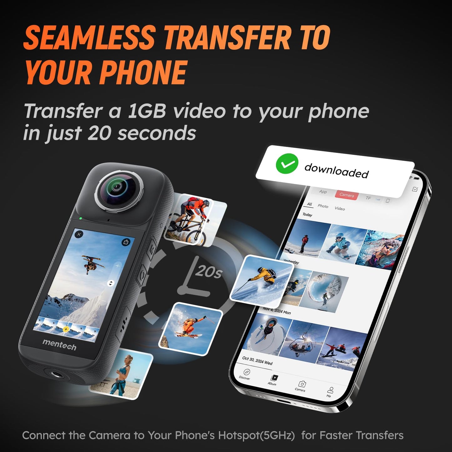 360 Action Camera with 8K Video, 12K Photo, Stabilization, GPS & Touchscreen