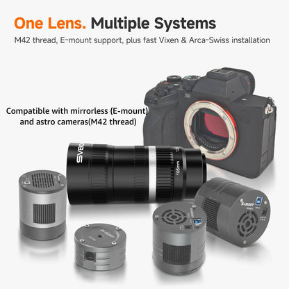 F2.8 APO Telephoto Astro Lens, 105mm Full-Frame Compatible for Deep Sky & Wide-Field Astrophotography