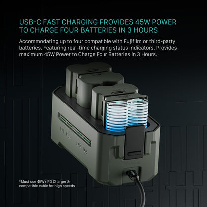 Portable Battery Charging Station for Camera Batteries, Multi-Slot Fast Charging Hub for Photography Gear