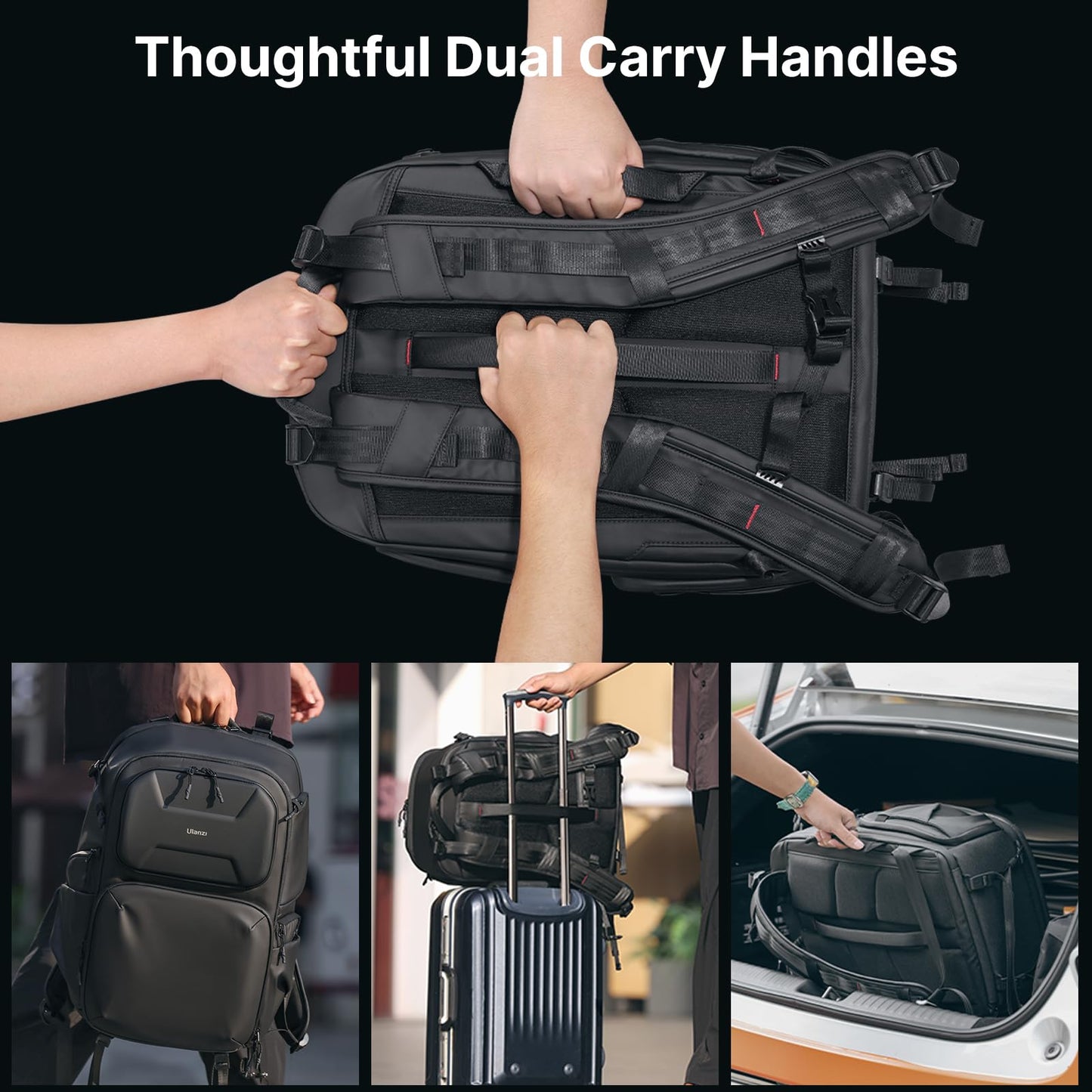 35L Hardshell Camera Backpack with Anti-Theft Design, Waterproof Protection & Laptop Compartment for Travel Photography