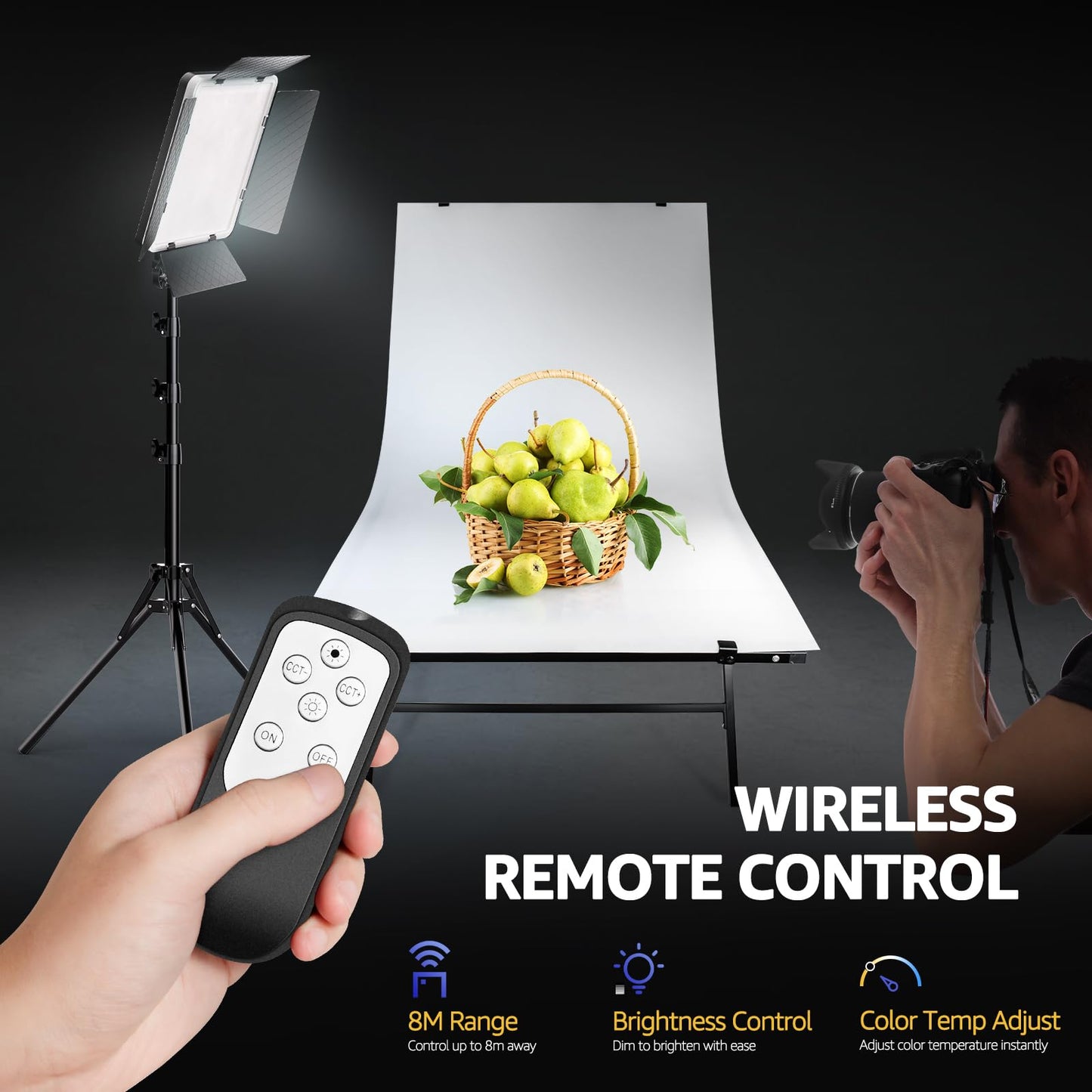 13-inch LED Video Light Kit for Photography & Video, Portable Studio Lighting System