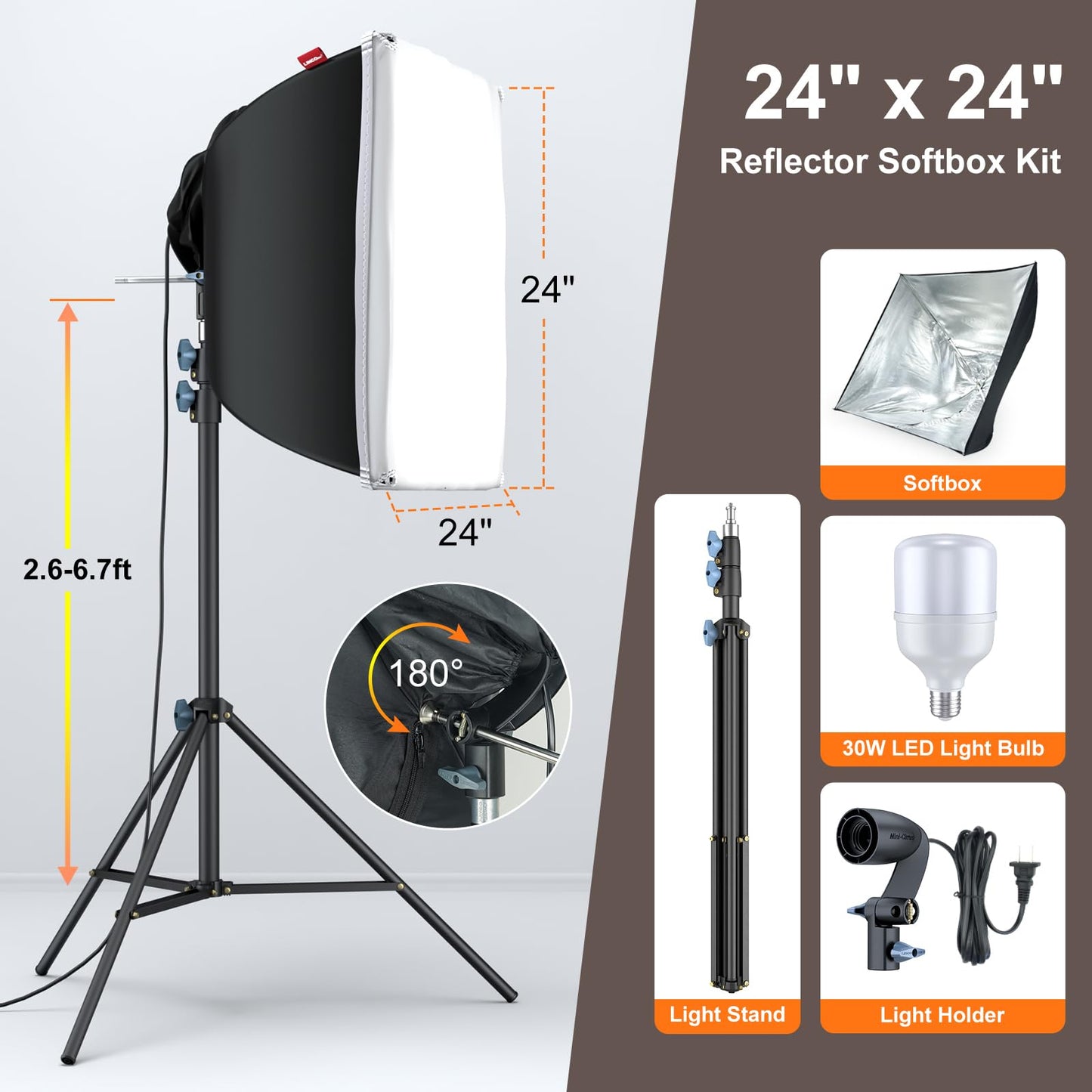 Studio Lighting Kit with 3-Color Backdrops (Black/White/Green) for Photography & Video Production