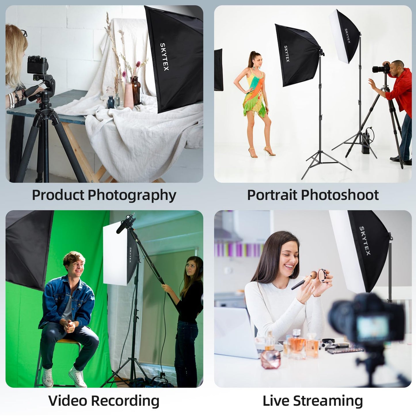Softbox Lighting Kit for Photography & Video, Portable Studio Lighting System