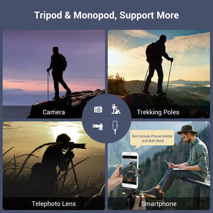 Heavy-Duty Camera Tripod with Monopod, Foldable Aluminum Design & High Load Capacity for DSLR & Video