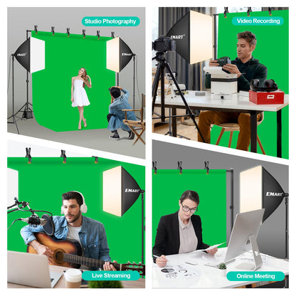 Photography Studio Lighting Kit with Backdrop Support, LED Light, Softbox, Umbrella & Backdrop System for Video & Portrait Shooting