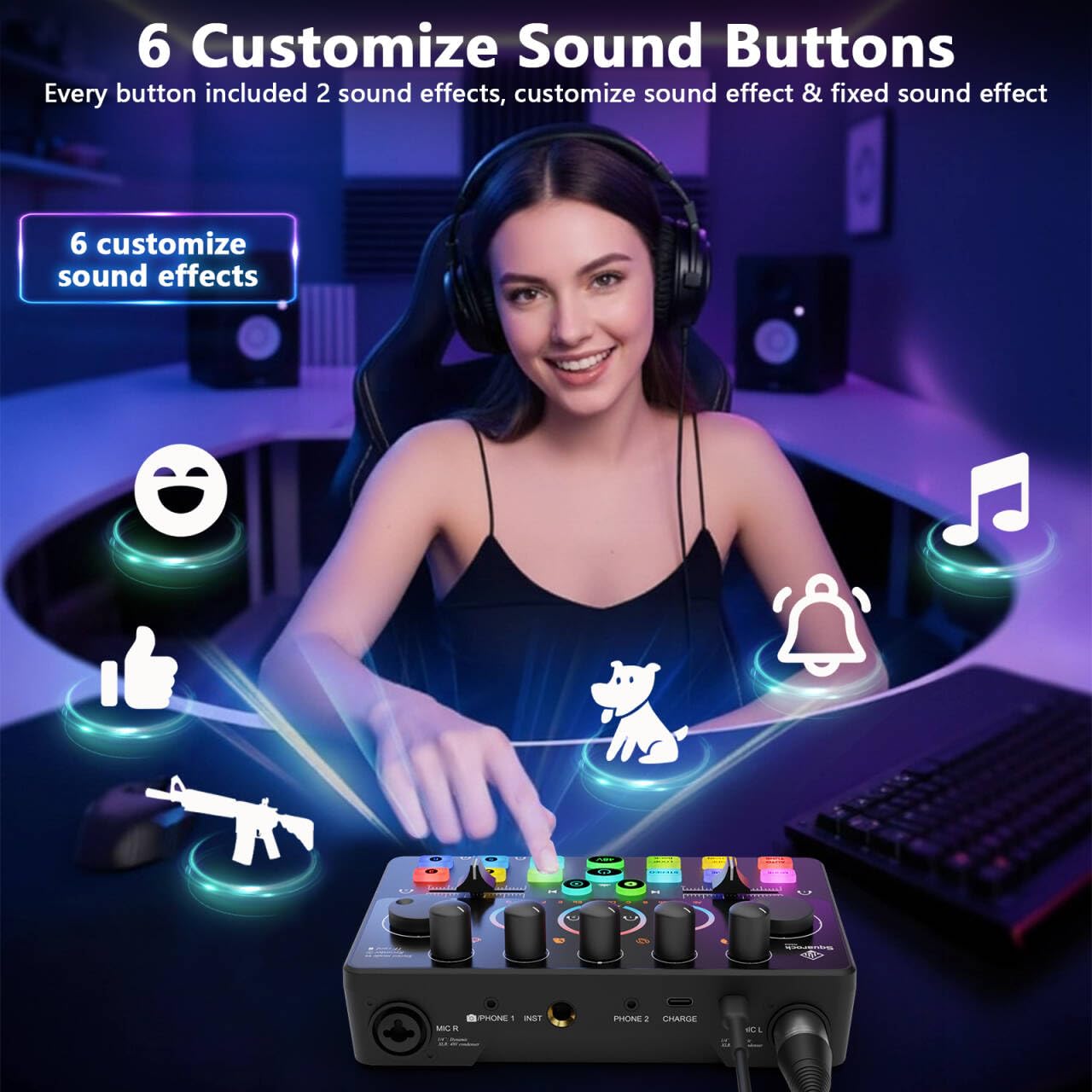 Podcast Equipment Bundle with 8GB Memory Card for Streaming, Recording, Singing & Gaming