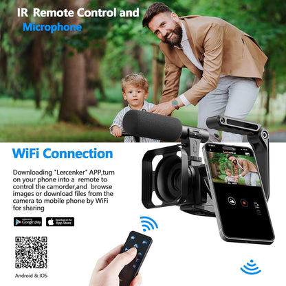 Vlogging Camcorder with Night Vision & YouTube Content Creation Features