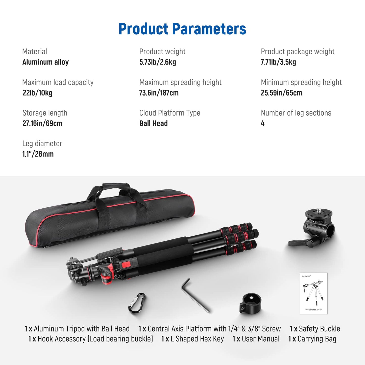 Camera Tripod & Monopod Combo for Photography & Video Stability